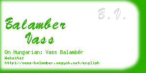 balamber vass business card
